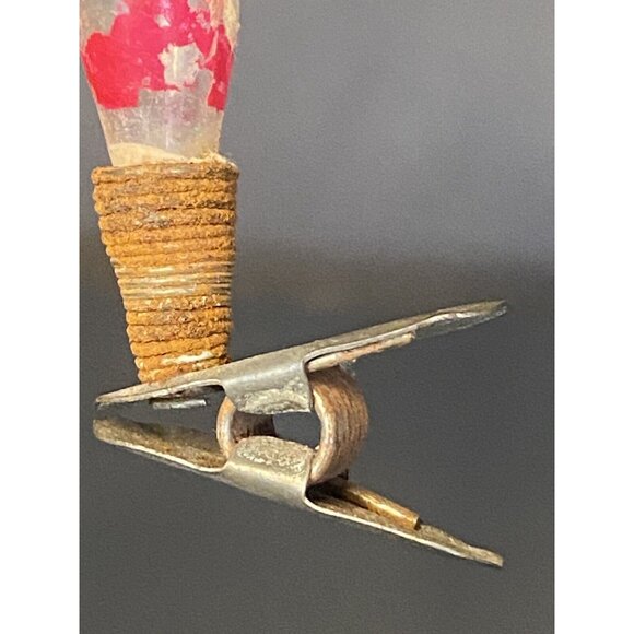 Vintage RARE Unsilvered Clip-On Glass Christmas Ornament Lamp Post W Tinsel 4” - Picture 14 of 16